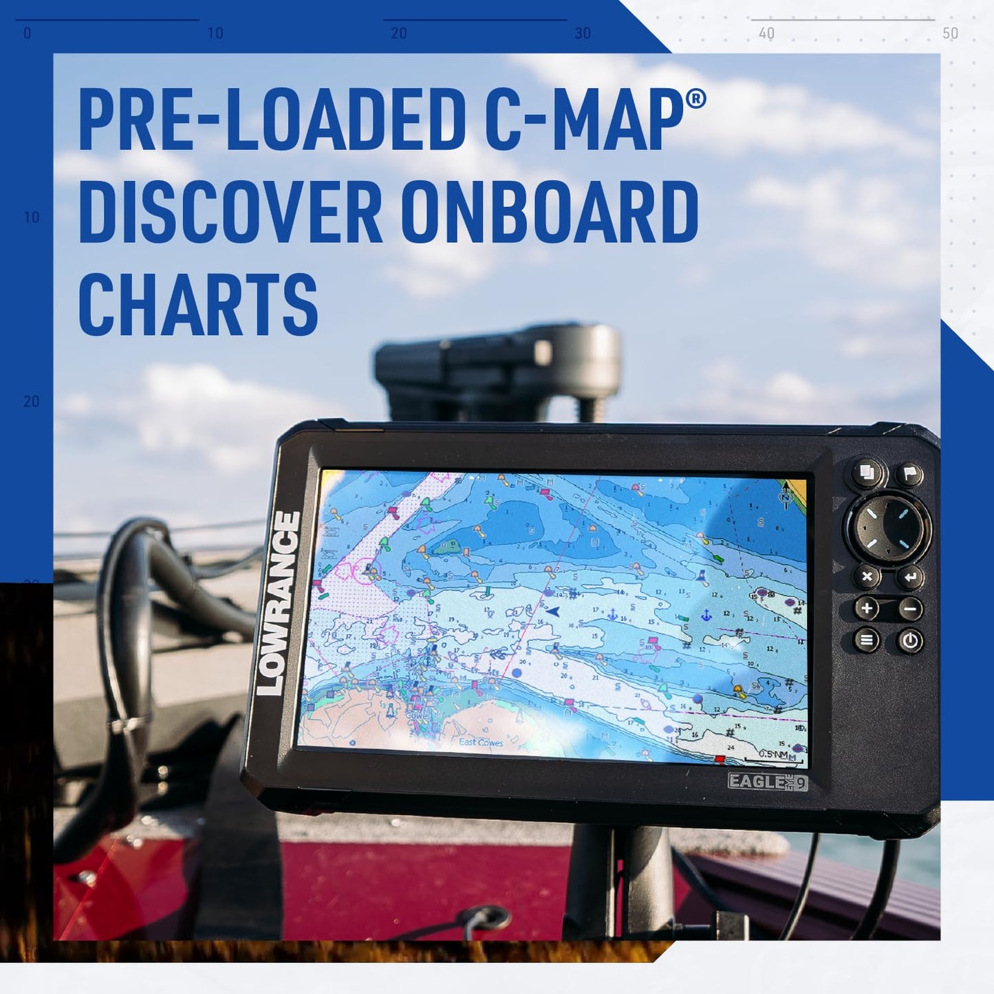 Lowrance Elite FS 10 FishFinder/Chartplotter with Active Imaging 3-in-1 Transducer and Preloaded C-MAP Discover OnBoard Charts, 10-inch IPS Touchscreen Display, Black, 000-16430-001