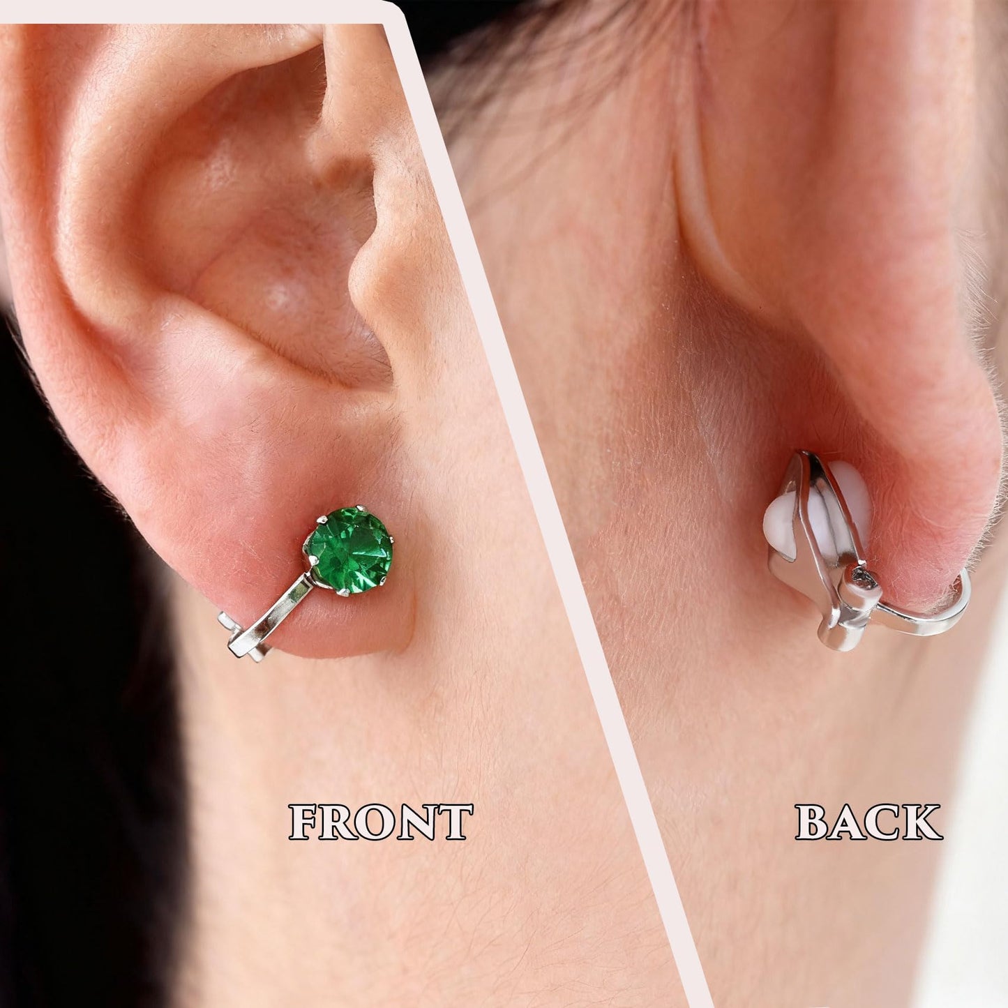 Spiritlele 12 Pairs Birthstone CZ Clip on Stud Earrings Set Heart Cubic Zirconia Clip on Non Piercing Fake Stud Earrings Birthday Gifts Unisex (Love)