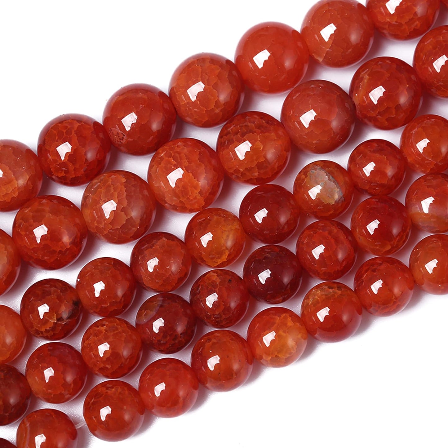 12mm 32pcs Natural Red Dragon Vein Agate Stone Beads for Jewelry Making Energy Healing Round Beads DIY Bracelet Necklace Accessories 15" (12mm, Red Dragon Vein Agate)