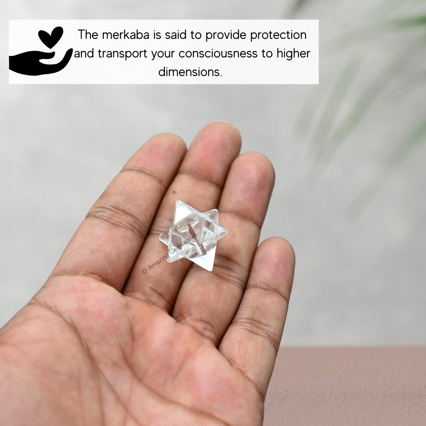 Amazing Gemstone Clear Quartz Merkaba Crystal - 0.75 Inches Metaphysical Merkaba Star for Meditation - Energetic Tetrahedron Crystal and Healing Stones for Spiritual Growth and Healing (15-20mm)