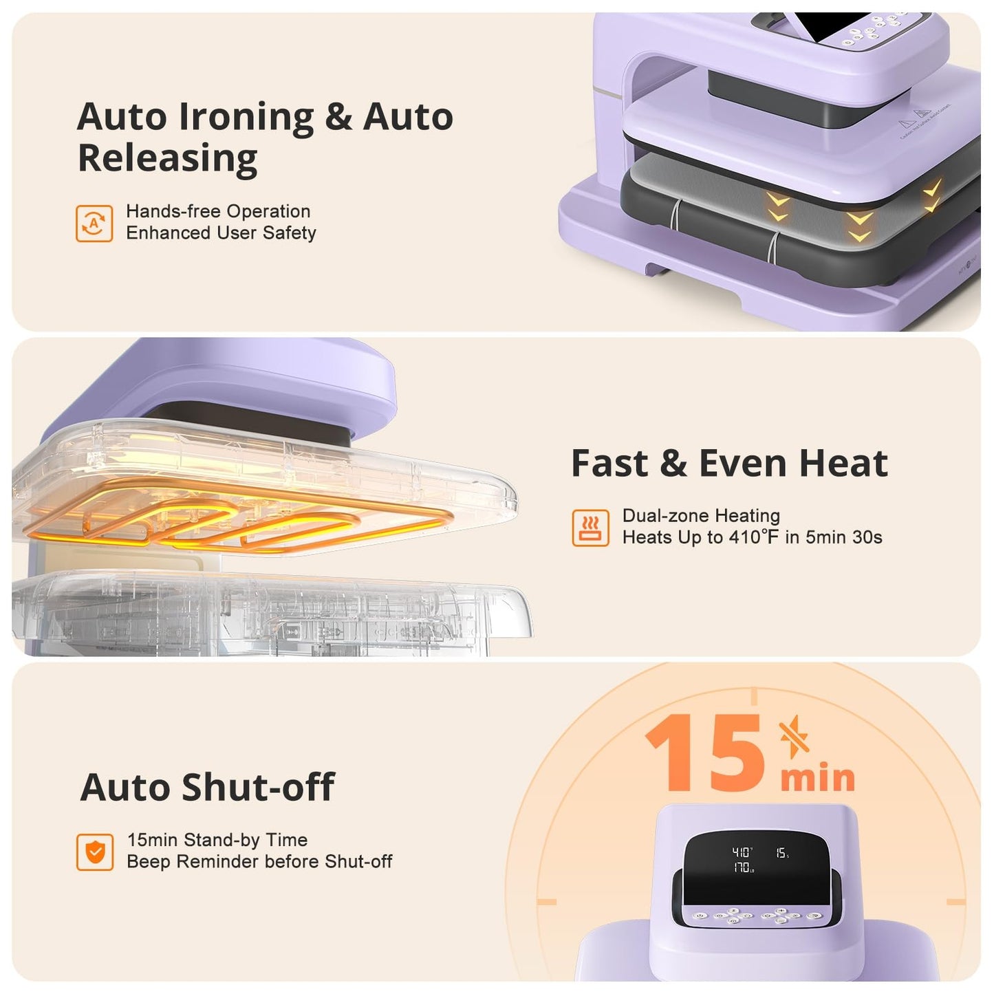 HTVRONT Auto Heat Press 2 & White Heat Transfer Vinyl - 12" x 45FT