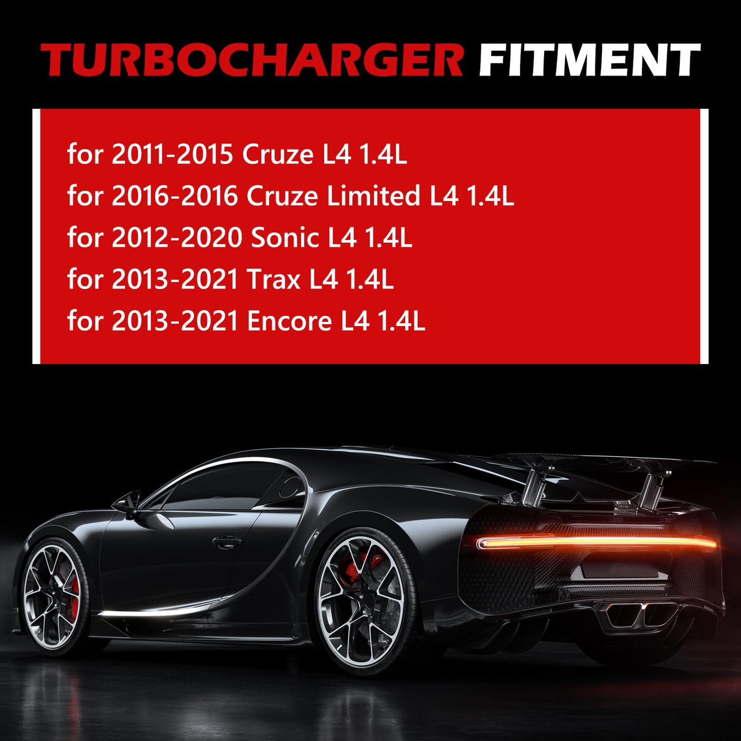 55565353 Turbo Charger Kit for 2011-2015 Chevy Cruze 1.4L, 2013-2021 Chevy Trax 1.4L, 2016 Cruze Limited 1.4L, 2012-2020 Sonic 1.4L, 2013-2021 Bui-ck Encore 1.4L, Turbocharger Replace for 781504-0001