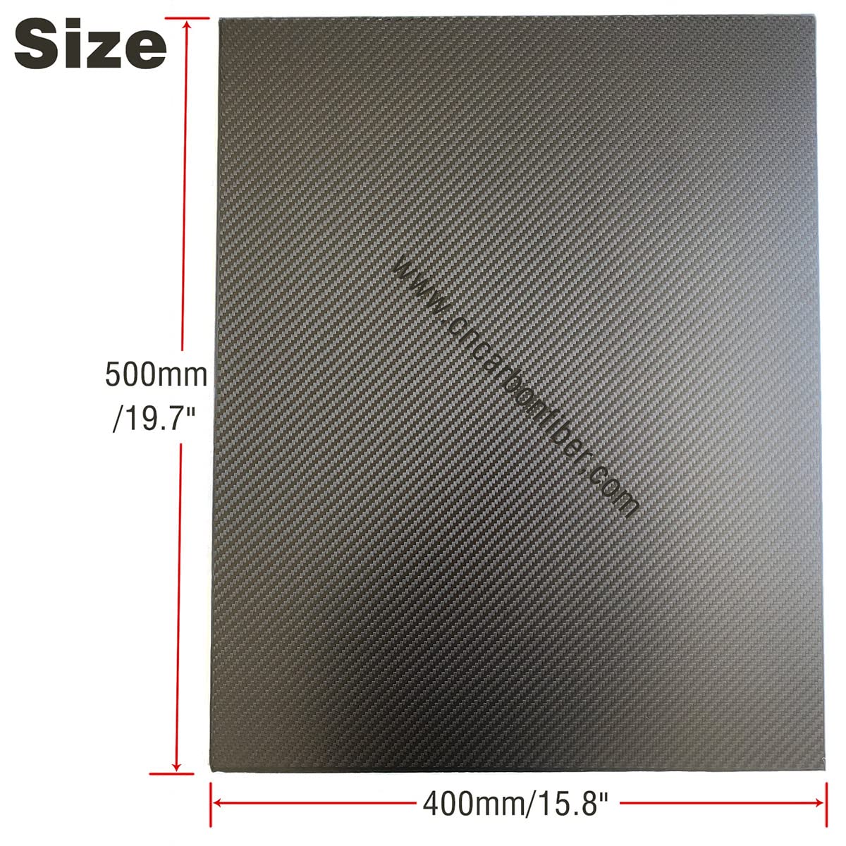 5.0mm 500x400x5.0mm 100% Carbon Fiber Sheet Laminate Plate Panel 3K Twill Matte Finish
