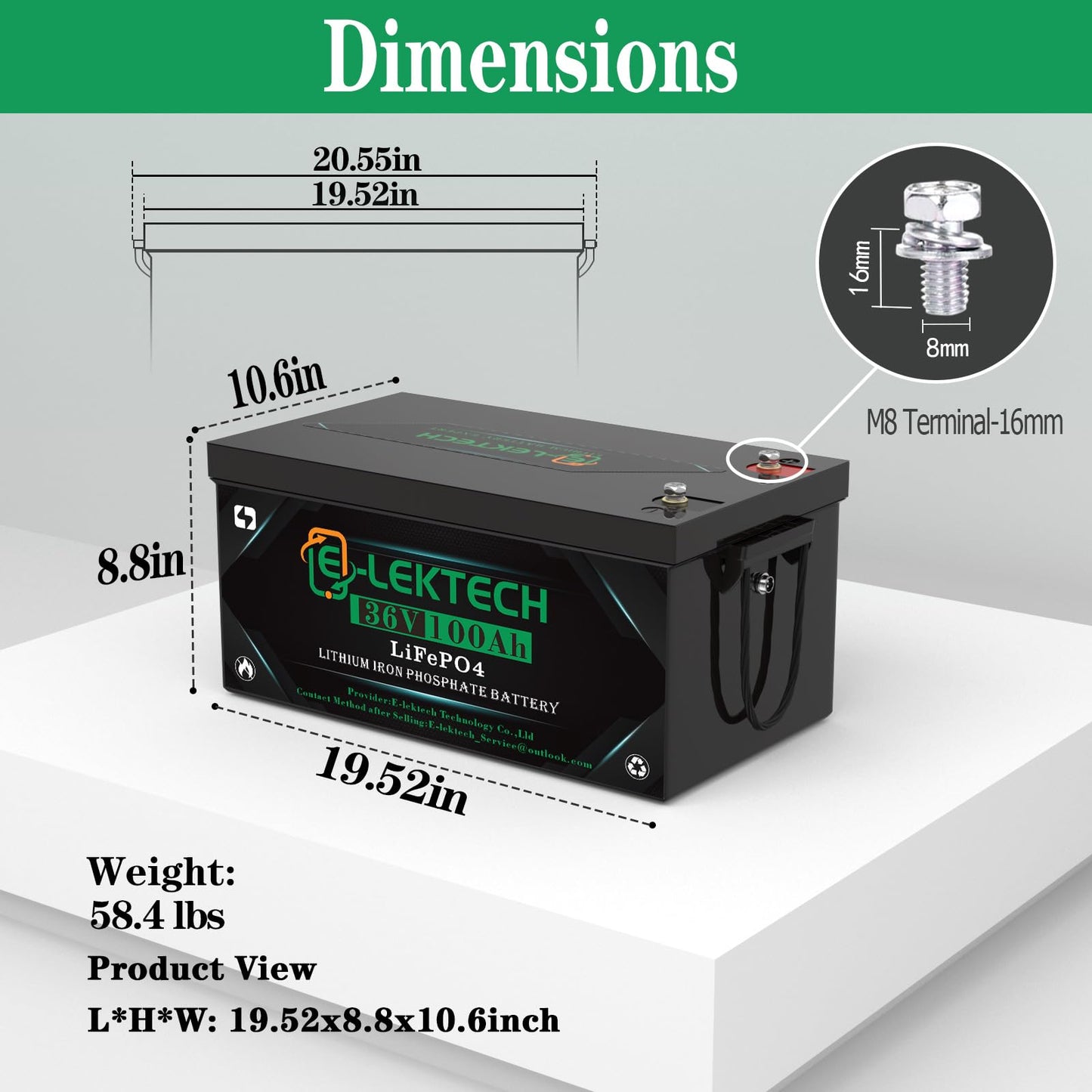 36V 100Ah Lithium Golf Cart Battery with Charger & Monitor, 36V LiFePO4 Battery Built-in 200A BMS, 10 Yrs Lifespan for Golf Carts