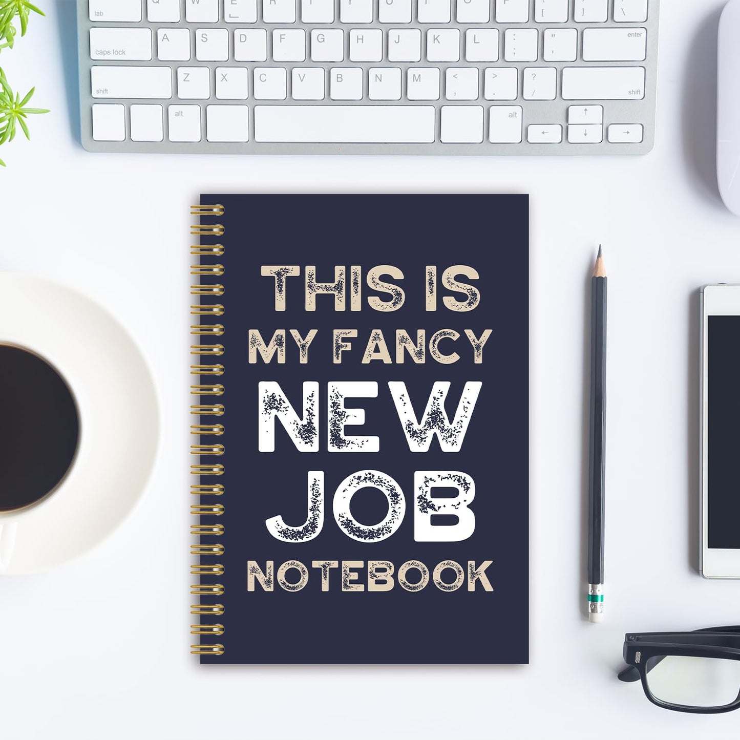 BEHIFL New Job Gifts Spiral Notebook, Farewell Leaving Goodbye Gifts for Coworkers Journal, Work Notebook for Note Taking, This Is My Fancy New Job Journal for Writing, 5.5x8.3 Inches