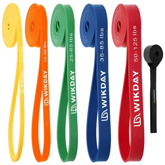 WIKDAY Resistance Bands, Pull Up Bands, Workout Bands for Exercise, Thick Heavy Resistance Band Set with Door Anchor, Elastic Bands for Body Stretching Home Gym for Men & Women Multicolor
