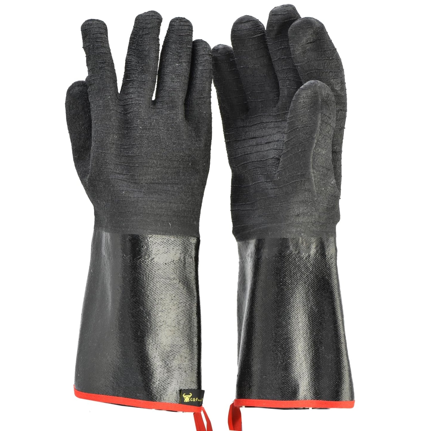 G & F Premium Leather BBQ Gloves, Heat & Fire Resistant, Suede Palm, Puncture & Cut Resistant, Cotton Lining, Ideal for Grilling, Animal Handling, Gardening, Thorn Pruning, Fire Pit & Outdoor Work