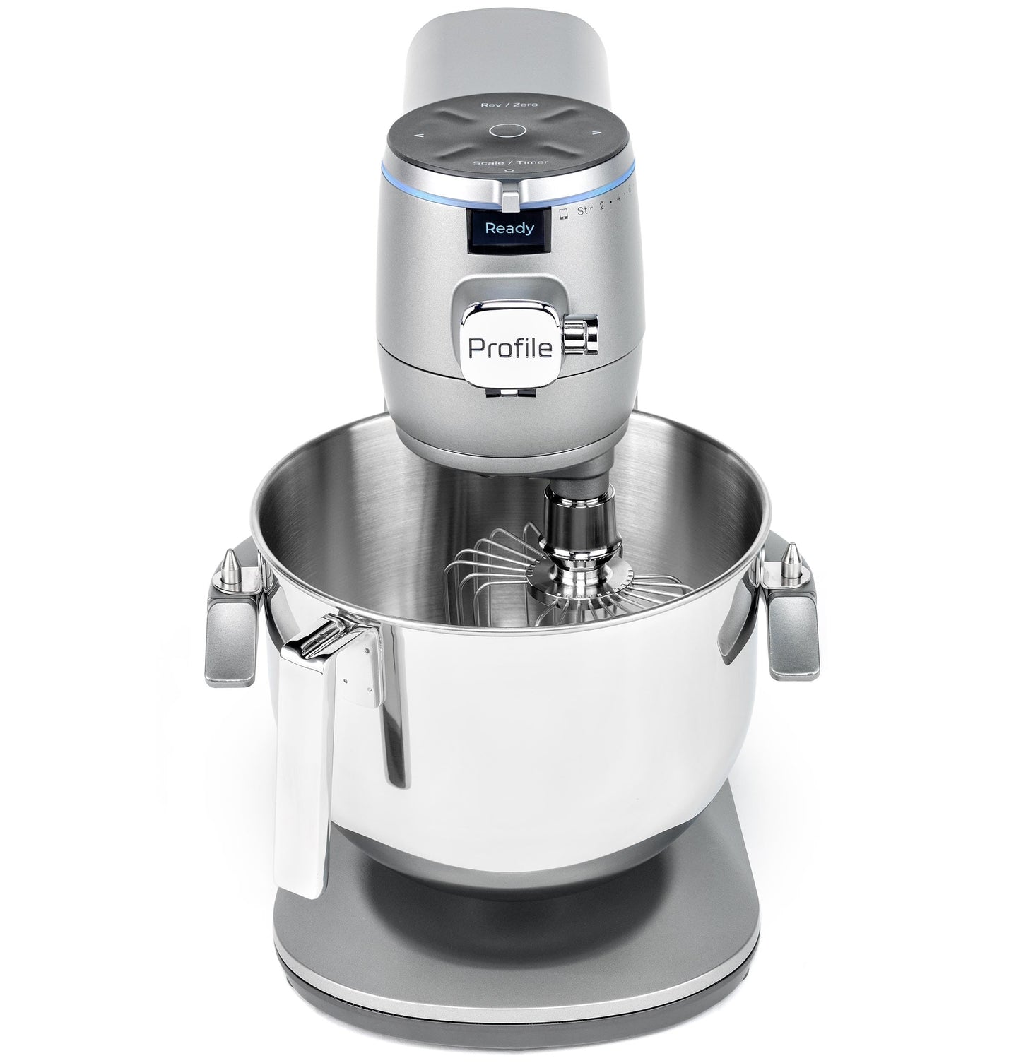 GE Profile Smart Stand Mixer w/Built-In Smart Scale & Auto Sense Technology, 7qt Stainless Steel Bowl, 11 Speed l Dough Hook, Beater, 11-wire whip l works w/Amazon Alexa & Google Home l Mineral Silver