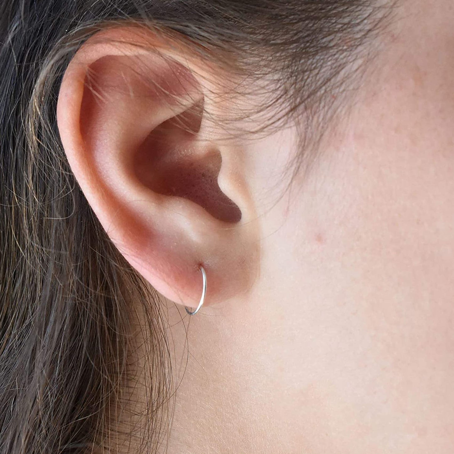 EPIRORA Silver Hoop Earrings - 4 Pairs of Hypoallergenic 925 Sterling Silver Cartilage Small Hoop Earrings for Women & Men(10mm &12mm)