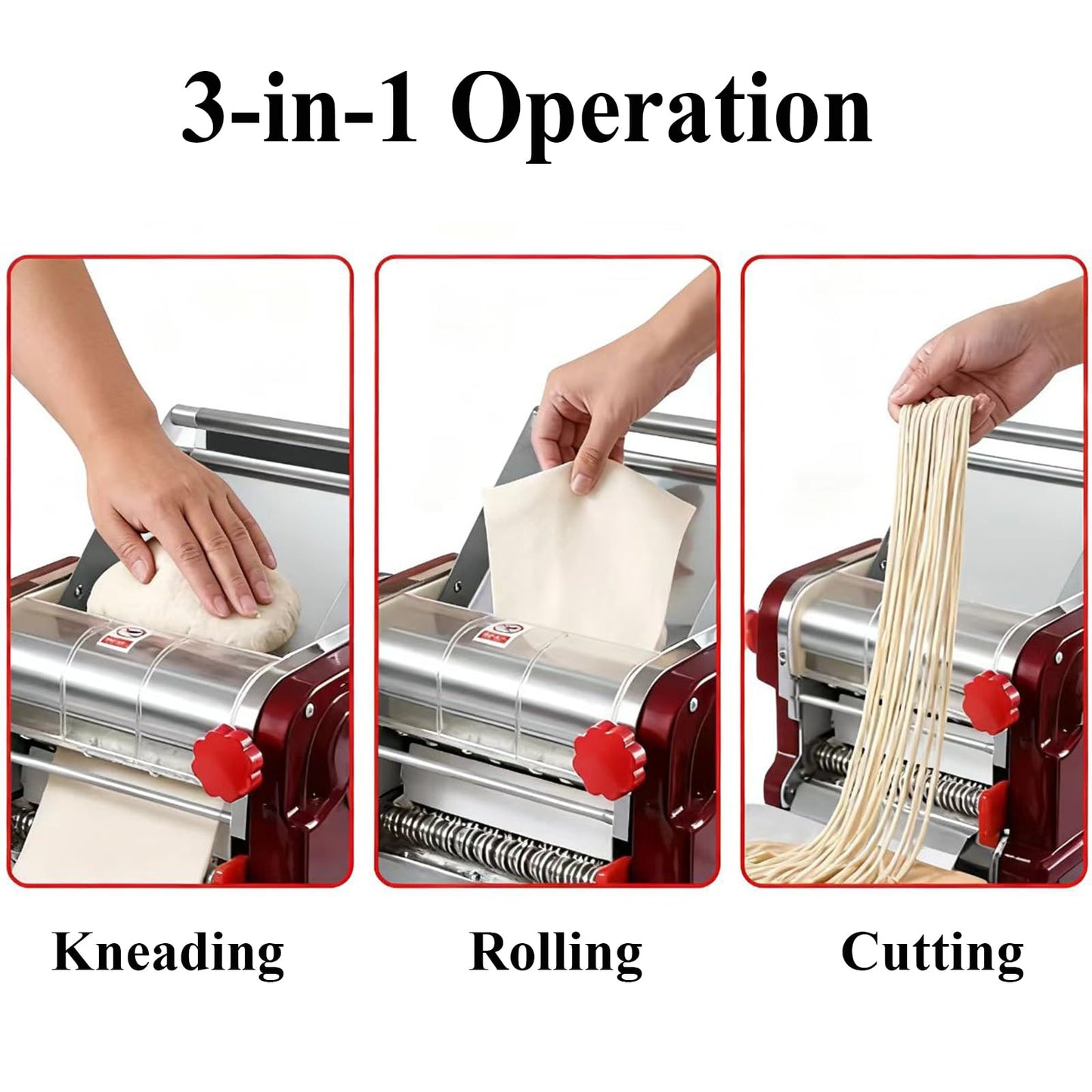 XINGYUEXUAN Electric Pasta Making Machine Commercial Noodle Spaghetti Maker Dough Roller with 2mm/6mm Cutter