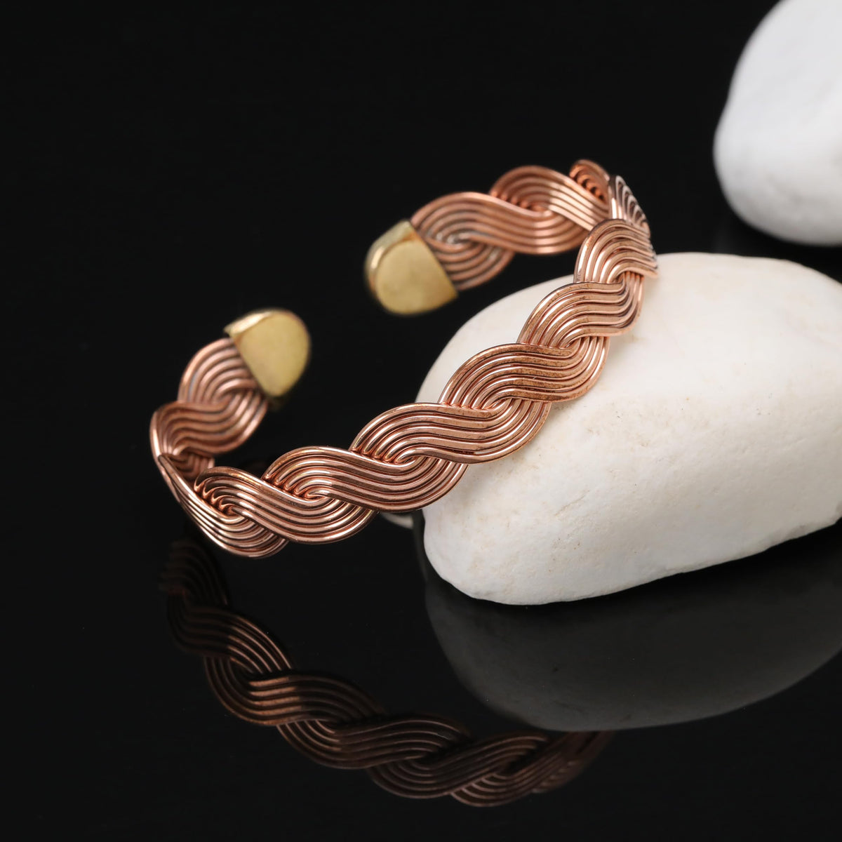 Handmade Elegant Copper Bracelet for Women - Pure Copper Bracelet for Pain Relief and Stress Relief - Adjustable Entwisted Copper Bracelet to Fit many Size Wrist (fancy twisted) (spiral)