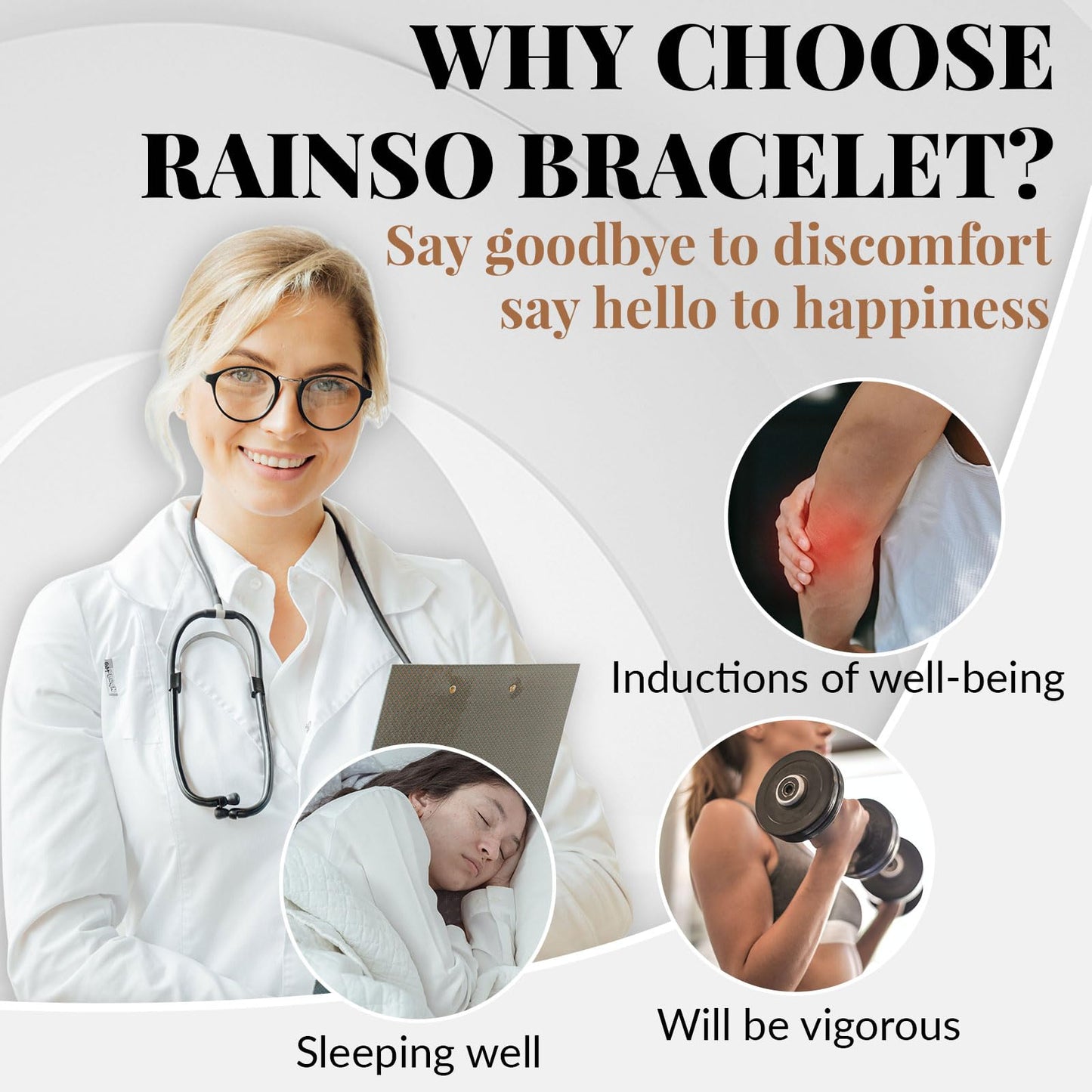 RainSo Magnetic Copper Bracelets for Women – 99.99% Pure Solid Copper Bangle with 3 Smarter Button，Adjustable Wristband, Elegant Design