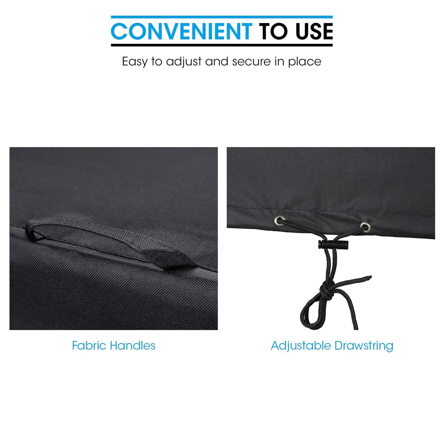 Unicook Square Fire Pit Cover 38 Inch, Heavy Duty Waterproof Fire Table Cover, Outdoor Firepit Protector with Drawstring and Handles, All Weather Protection, Black