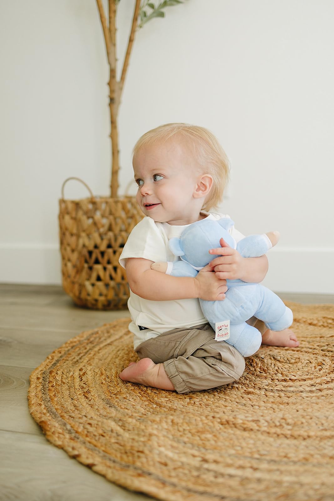 Baby Boy Toys, Boy Baby Doll, My First Doll in Blue with Rattle, Soft Plush Material, Machine Washable, Non-Toxic, No Hard Parts, Made for Hugs, Sweet for Newborn, Infant, Toddlers
