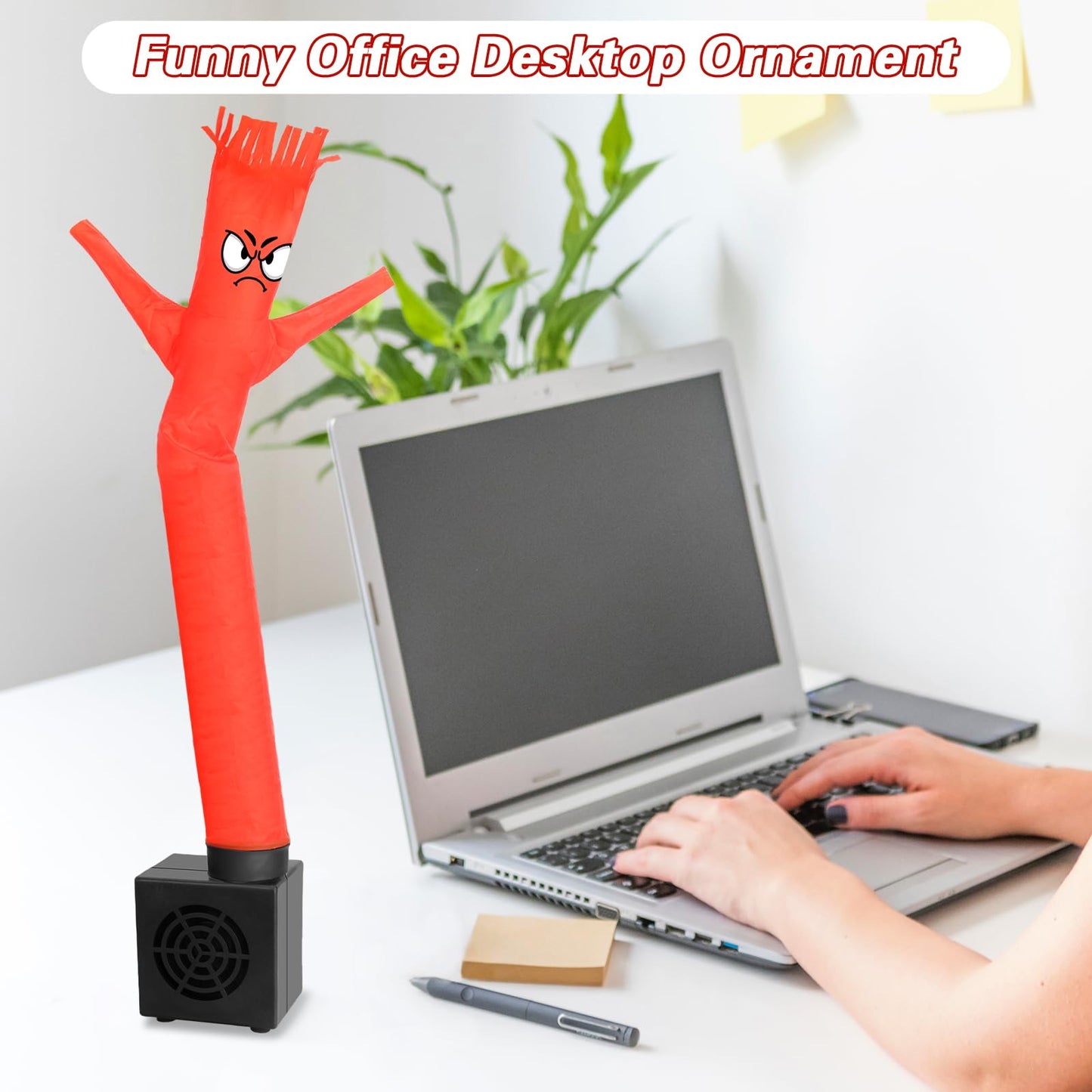 HOMQYTE Mini Inflatable Tube Man Novelty Gag Gifts Wacky Waving Inflatable Tube Guy Desktop with Blower for Christmas White Elephant Gift (Red)