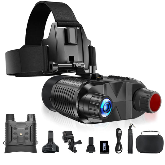 ISHARE Night Vision Goggles- Head Mounted Night Vision Binoculars, 1312FT Digital Infrared Viewing for Adults with 32GB Card, 8X Digital Zoom, for Outdoor Exploration, Camping