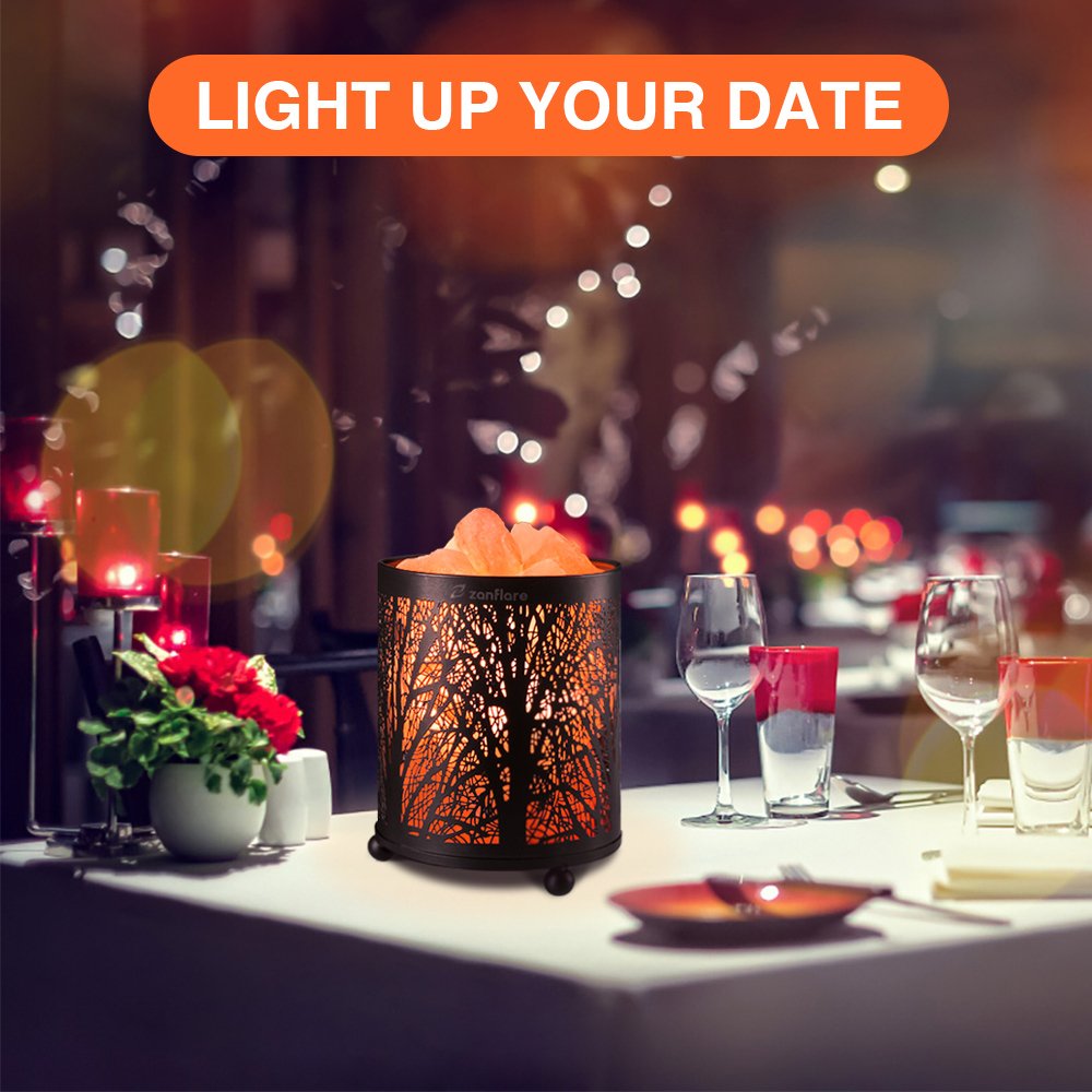 Zanflare Salt Lamp, Pink Salt Lamp, Salt Rock Lamp, Night Light in Fawn Design Metal Basket with Dimmer Switch, Himalayan Salt Lamp, House Warming, Wedding Gifts, Birthday Gifts for Women