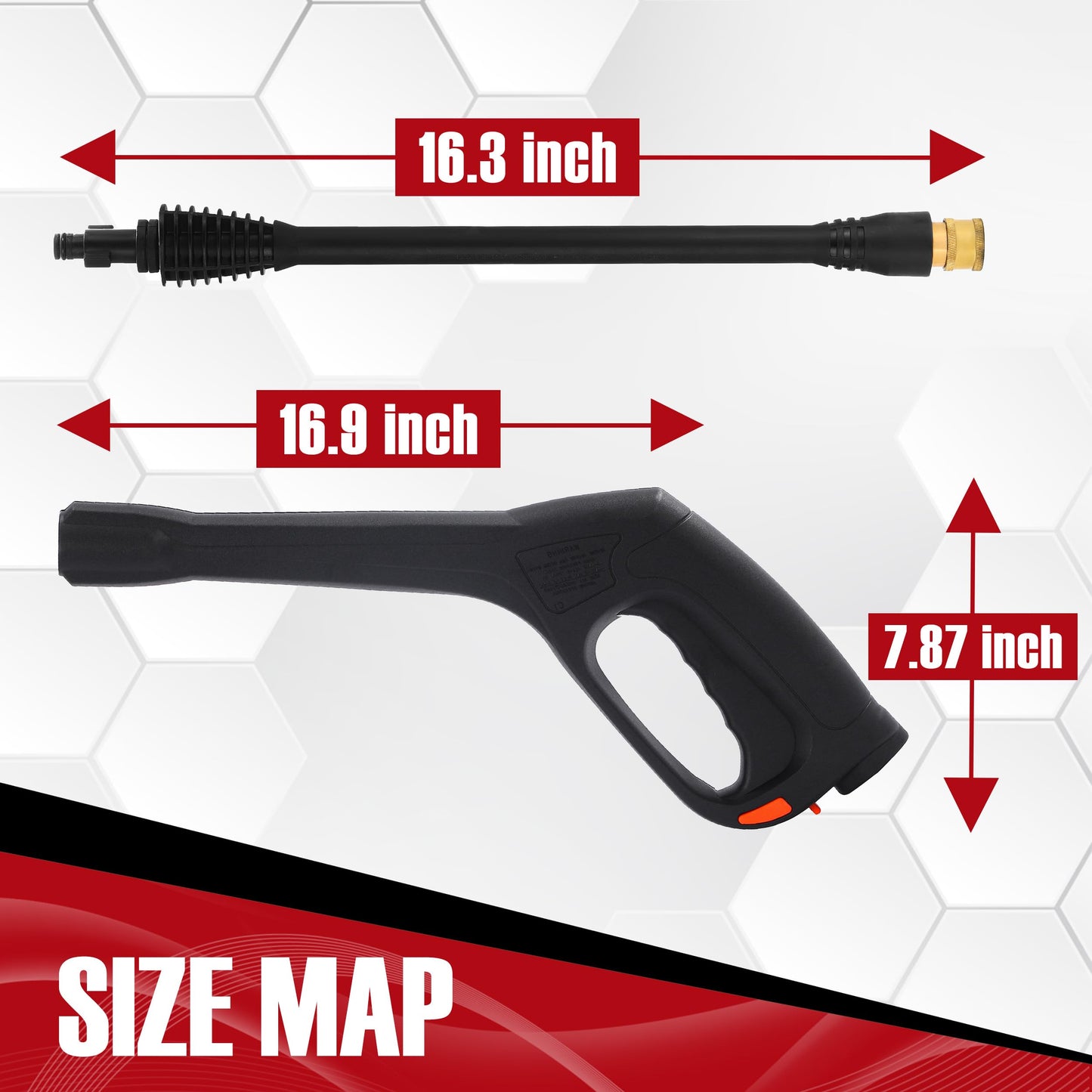 JOEJET Pressure Washer Spray Gun and Hose 32FT, Extension Wand and 5 Nozzle Tips, Compatible with Some Portland Husky Black Decker Ford Pulsar ShopForce Taskforce Powerwasher Power Washer