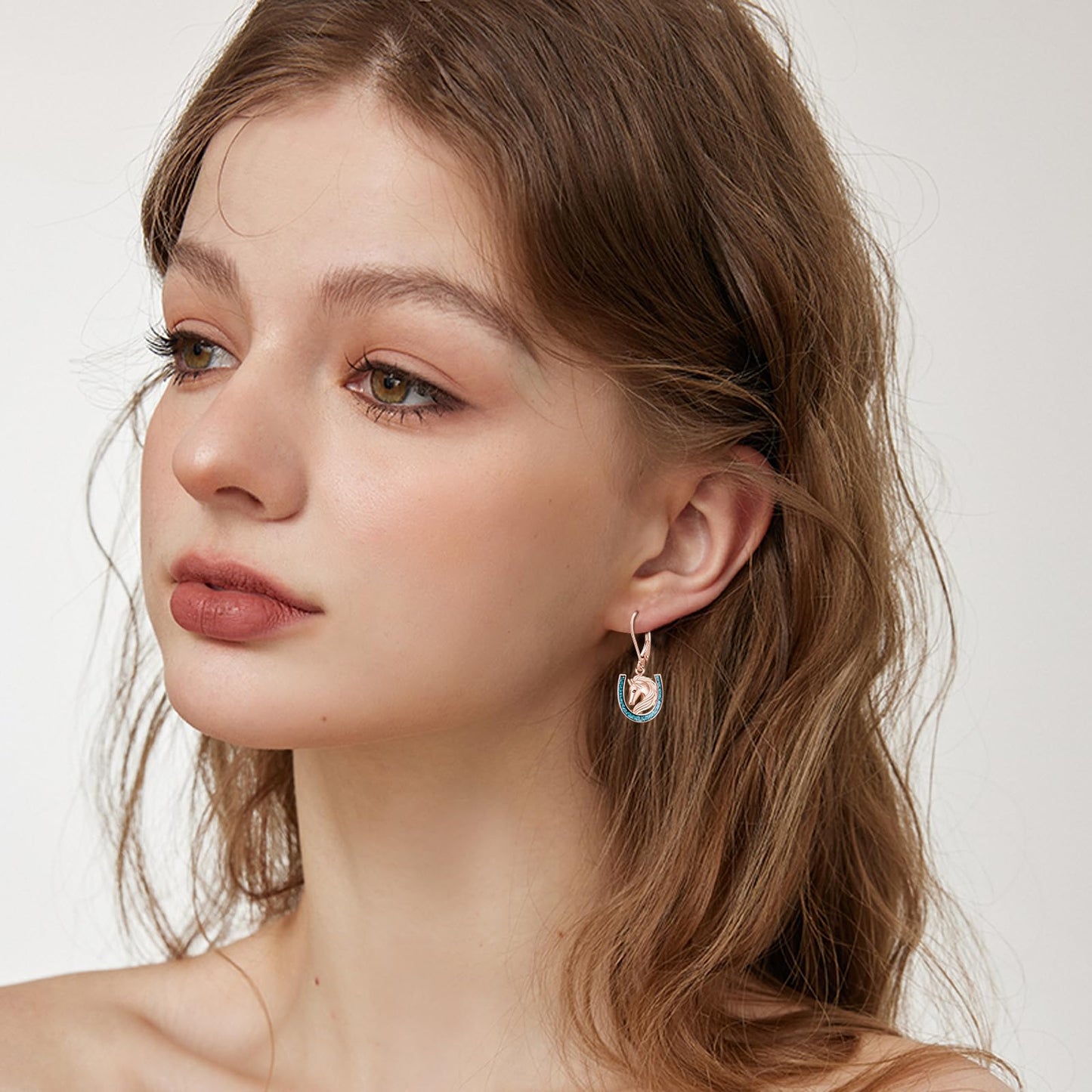 YYmqmq Horse Earrings for Women 925 Sterling Silver Turquoise Western Dangle Earrings Leverback Country Jewelry Horse Gifts for Women Girlfriend Daughter Wife