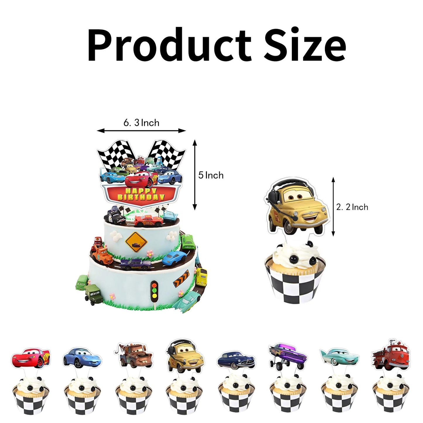 25 Pcs Car Cartoon Theme Happy Birthday Cake Toppers, Cute Cake Topper, This 25-Piece Birthday Cake Decoration Set is Absolutely the Perfect Choice for Your Party Celebrations.