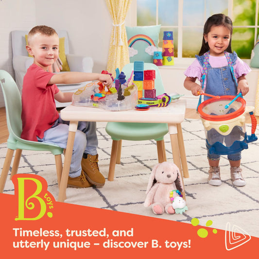 B. toys – Toy Car Keys & Cellphone – 2 Pieces Sensory Bundle – Developmental Toy for Babies, Toddlers – Red Keys & Green Play Phone – 10+ Months – FunKeys + Hellophone Set
