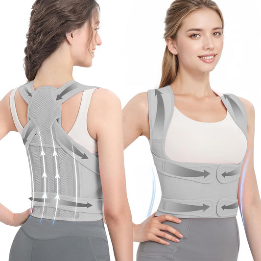 Posture Corrector for Women and Men,Adjustable Full Back Brace Support for Upper & Lower Back,Shoulder Straightener for Posture Improvement,Breathable Lightweight Design for Neck,Shoulder & Back Pain Relief