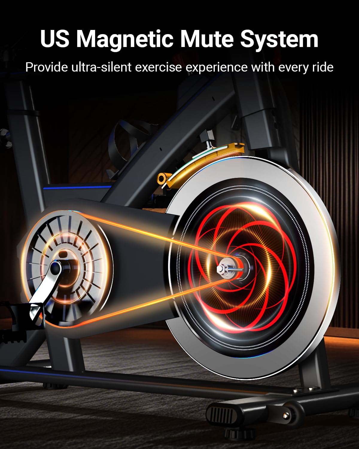 HARISON Exercise Bike, Stationary Bike for Home 380 lb Weight Capacity, Magnetic Workout Bike with Bluetooth App, Brake Pad Indoor Cycling Bike with Tablet Mount & Comfortable Seat Cushion