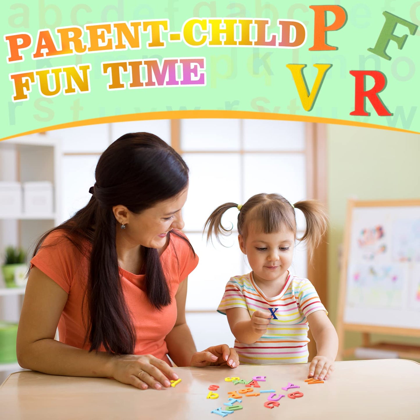 Blulu 248 Pcs 1 Inch Wood Alphabet Letters Numbers Blank Unfinished Wooden Letters Numbers for Crafts with Rustic Storage Tray for Spelling Learning Education Back to School Gifts(Colorful)