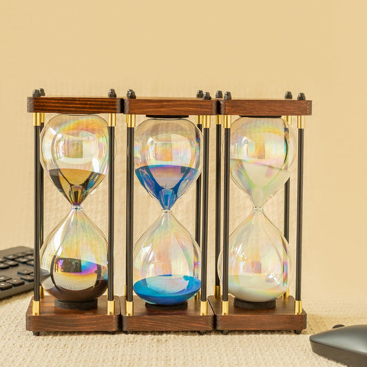 Rainbow Hourglass Timer,60 Minutes Sand Timers,Hour Glass with Sand Timer for Gift,Hourglass Decor for Home, Desk,Office, Wedding Decor (Blue)