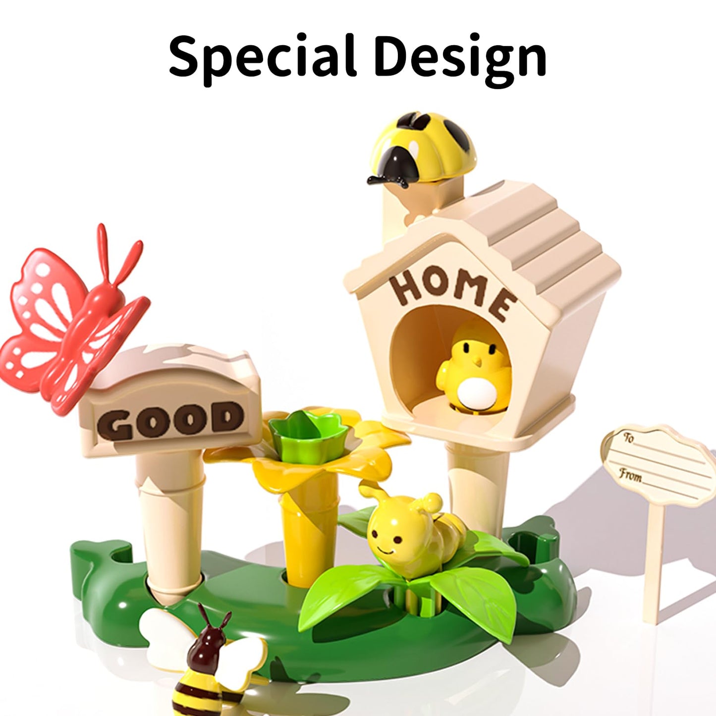 TEMI 224 PCS Flower Garden Building Toys for Girls Toys, Educational STEM Toy and Preschool Garden Play Set for Toddlers 3 4 5 6 7 8 Year Old Kids Boys Girls, Flower Stacking Toys for Kids Age 3-8