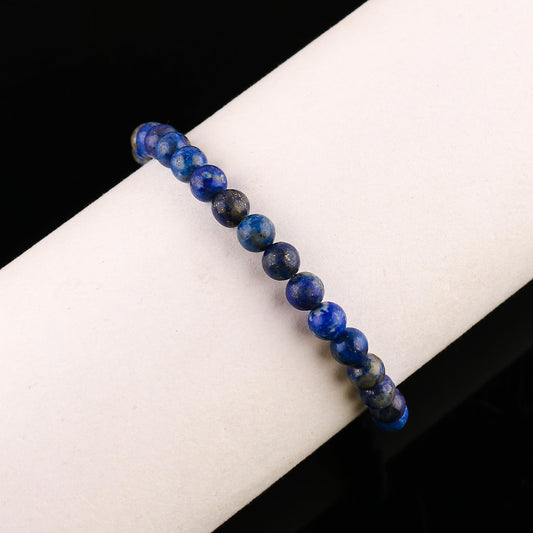 Gemimpression Natural Lapis Lazuli Gemstone Stretchable Bracelet, 6mm Round Beads, Elastic Adjustable Crystal Bracelet for Spiritual Healing, Christmas Gift (Lapis Lazuli)