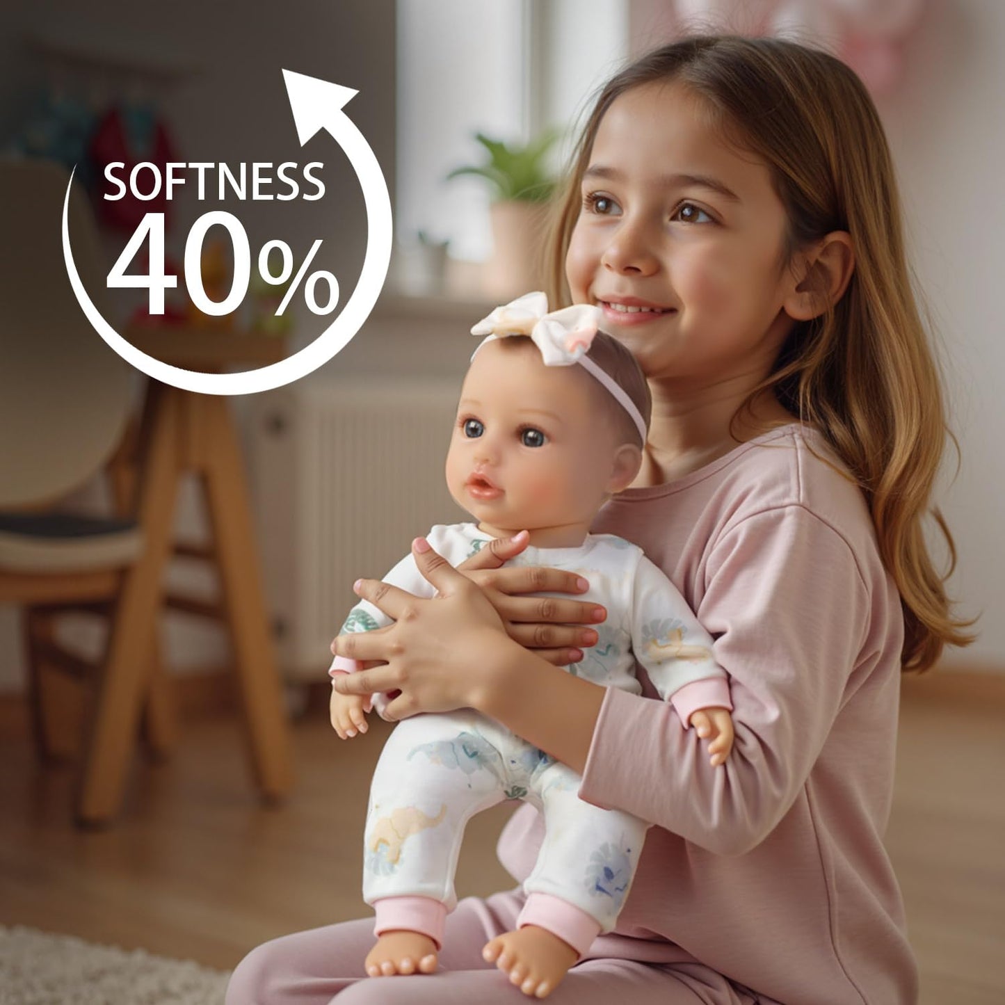 SCOM Realistic Baby Doll Girl - 16 inch Soft Body Baby Dolls with Accessories, Real Life Cute Toddler, Lifelike First Doll with Vinyl Body for Kids 3 4 5 6 + Year Old Gifts Hispanic