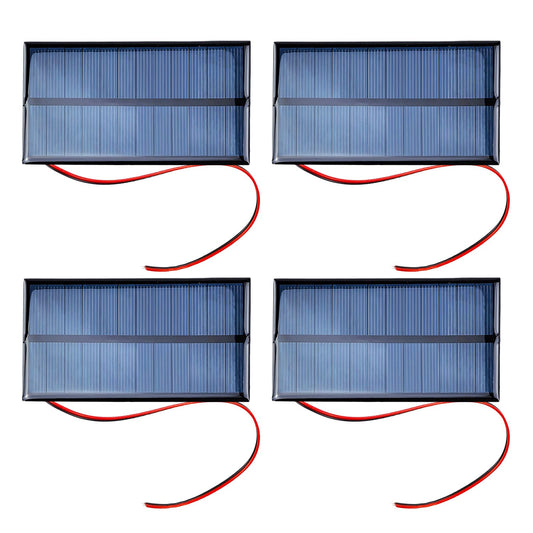 4 Pcs Mini Solar Panel,1W DC 6V Polysilicon Solar Cell Charger Module,with 30cm Cable,Small Photovoltaic Power Cells Charge,for Scientific Research Projects,Making Lawn Lights,Landscape Lights,DIY
