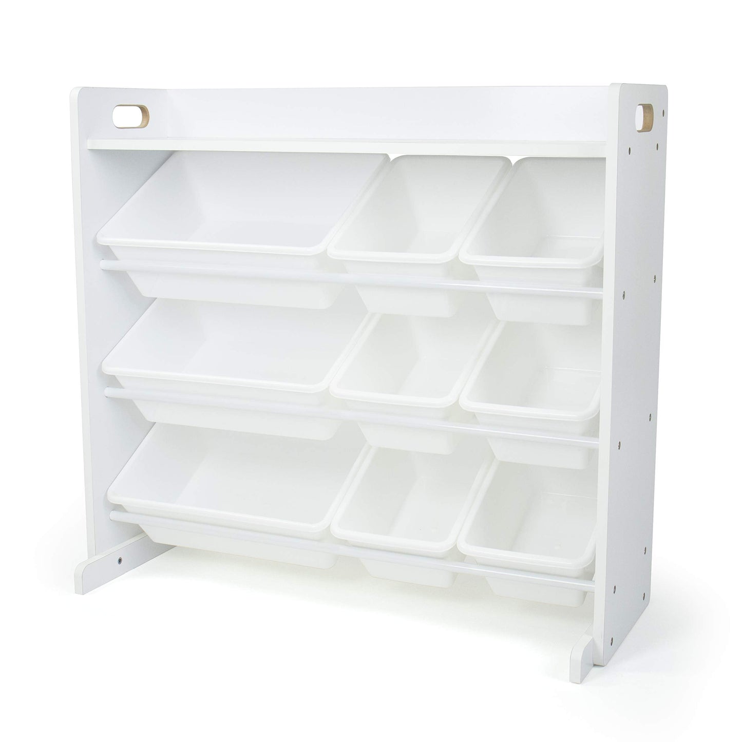 Humble Crew Toy Storage Organizer with 9 Removable Storage Bins for Kids Playroom, 3-Tier with Top Shelf Toddler Toy Organization, White/White