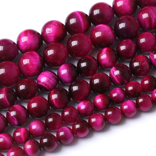 36PCS 10MM AAA Rose Red Tiger Eye Stone Beads Natural Gemstone Bead Crystal Healing Energy Jewelry Making DIY 15 inches