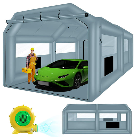 GONFLABLE 20 * 13.5 * 9FT Inflatable Spray Booth with One Blower 1100W, Airbrush Paint Booth Blow up Tents for Camping Auto Car Parking Workstation Club