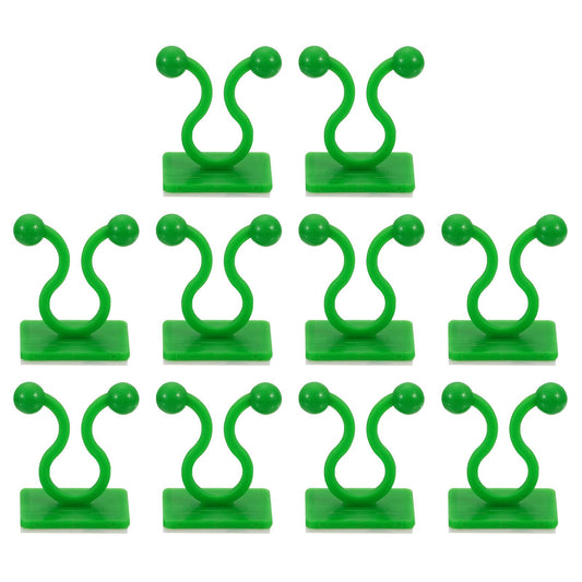 uxcell 100Pcs Plant Climbing Wall Fixture Clips, Plant Fixer Self-Adhesive Hooks Wire Fixing Supporting for Indoor Outdoor Decoration and Cable Wire Fixing (Green, 8mm/0.31")