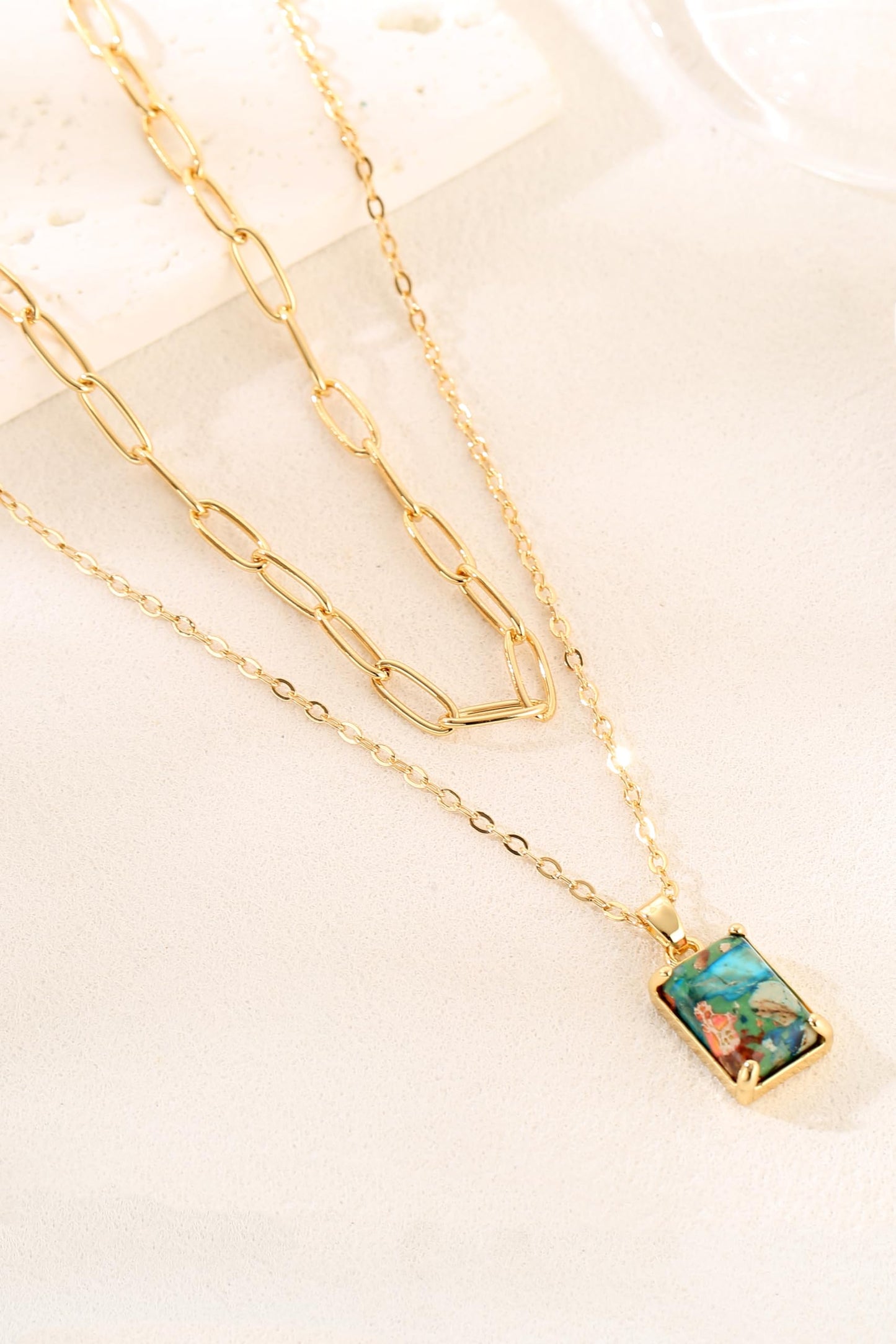 VANGETIMI Colorful and Gold Plated Layered Pendant Necklace for Women Multi Stone Crystal Rhinestone Choker Necklaces Party Prom Jewelry