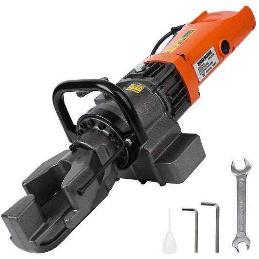 Electric Hydraulic Rebar Bender, 900W 110V, Bending up to 5/8 in #5 16 mm Rebar, Bending Angle 0-130 Degrees, Hand Held Bender Machine for Rod Steel Copper Bar (900W RB-16)
