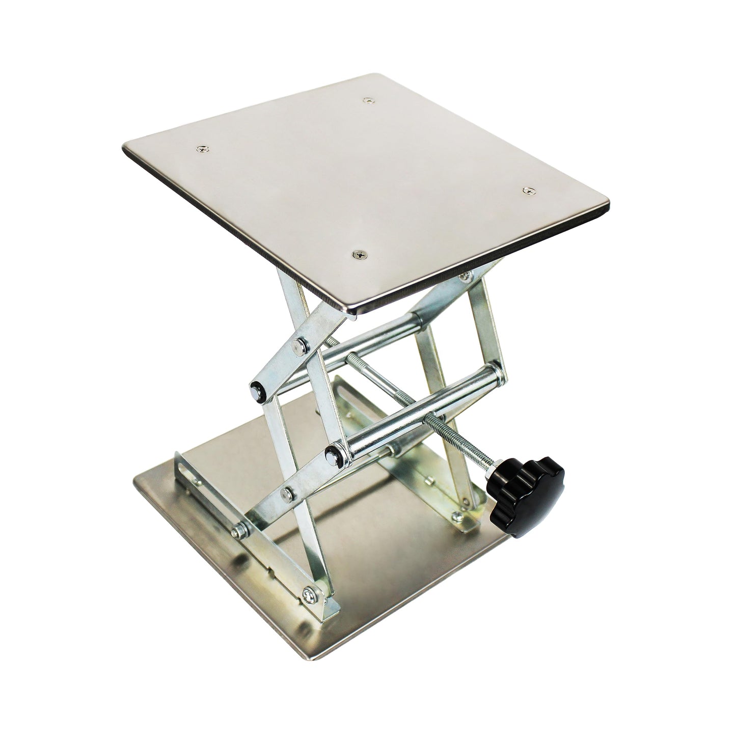 TEXALAN(R) 8x8 Lab Scissor Jack Lift Table SS304 Max. Height of 10" 33LBS Load