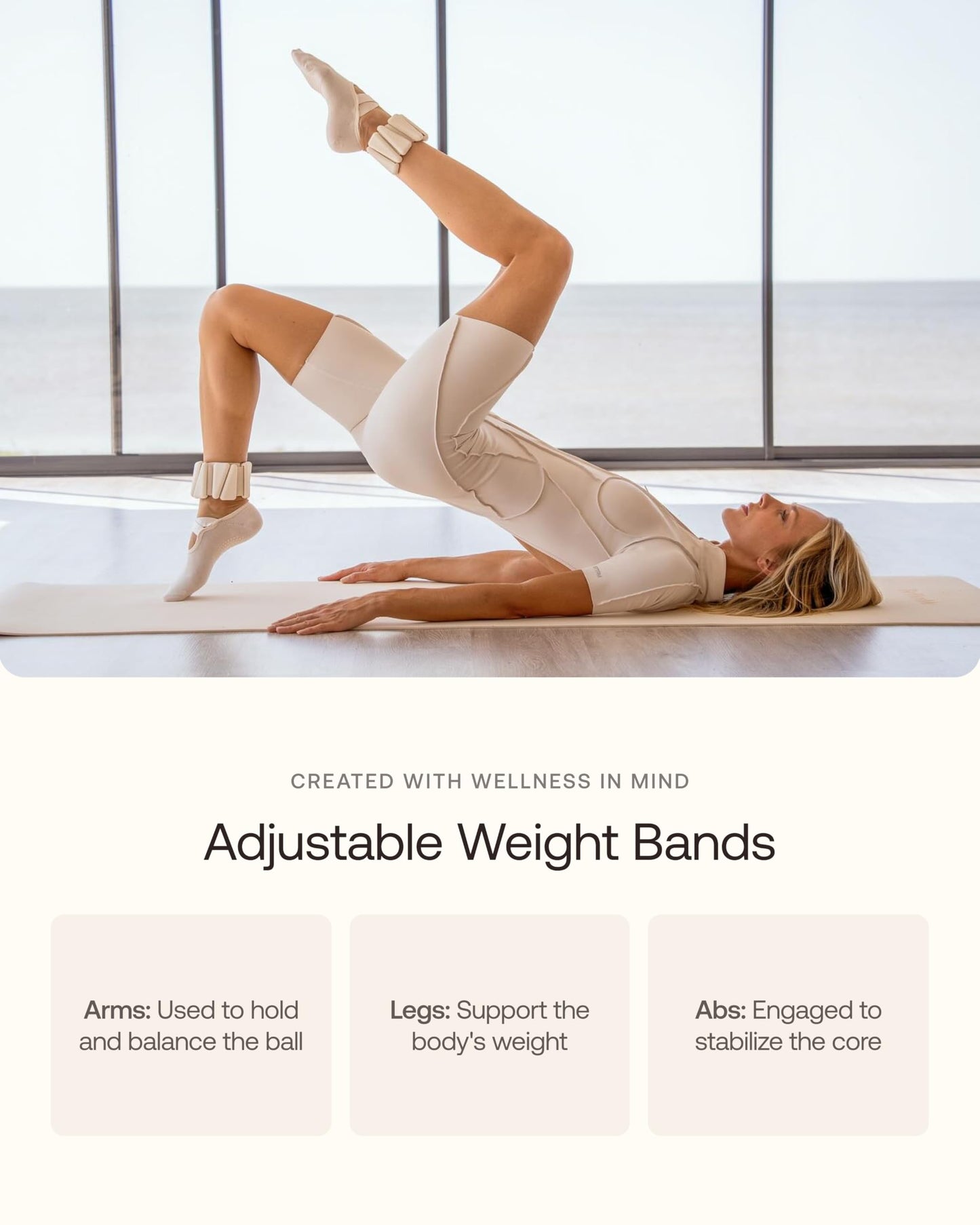 BetterMe Adjustable Weight Bands – Ankle Weights & Wrist Weights for Women – Adjustable Straps for Arms & Legs – Home Workout & Pilates Weights (Chocolate Brown)