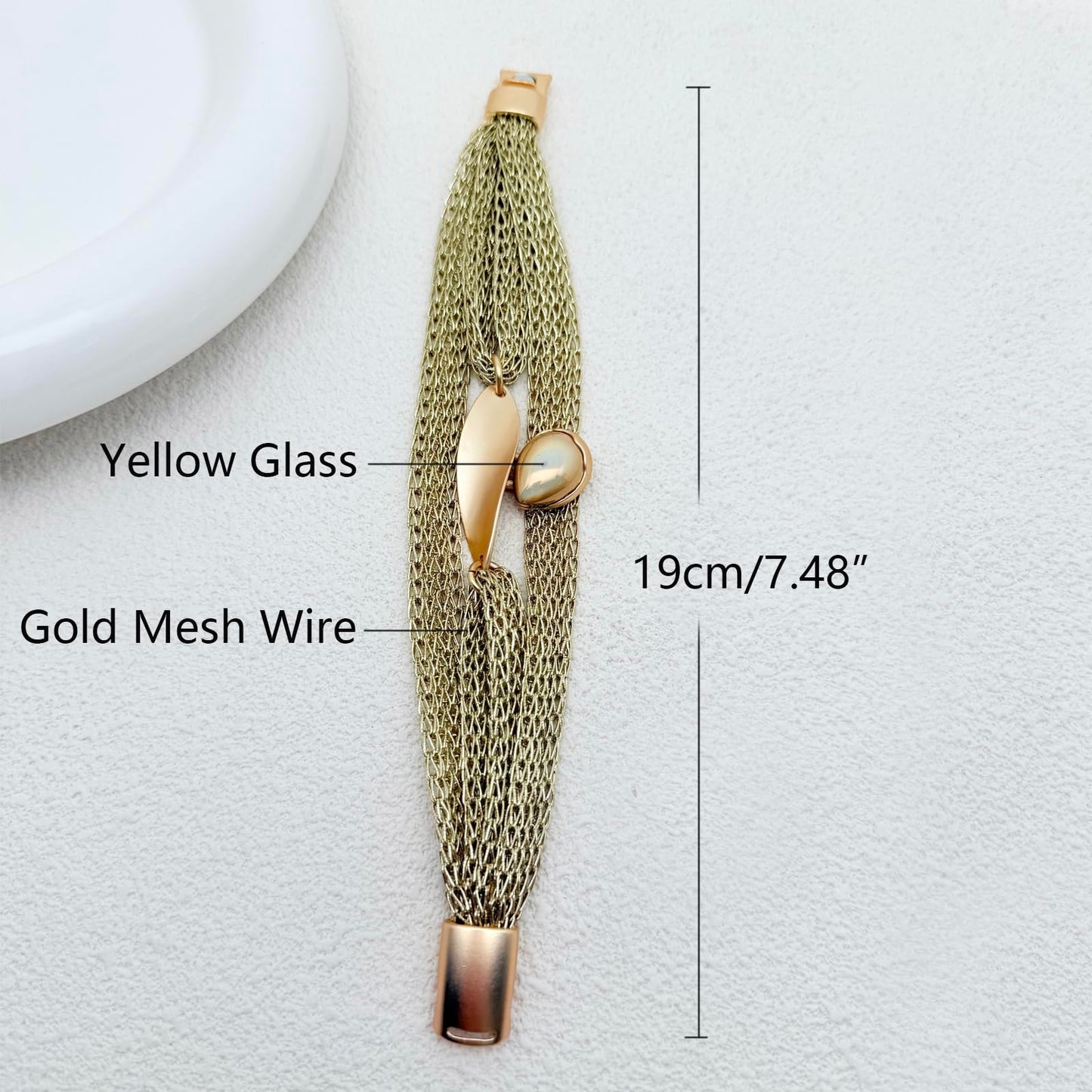 YKKZART Gold Bracelet Mesh Wisted Orb Bracelet Light Shine Multi Chain Statement Bracelet for Women Christmas Gifts