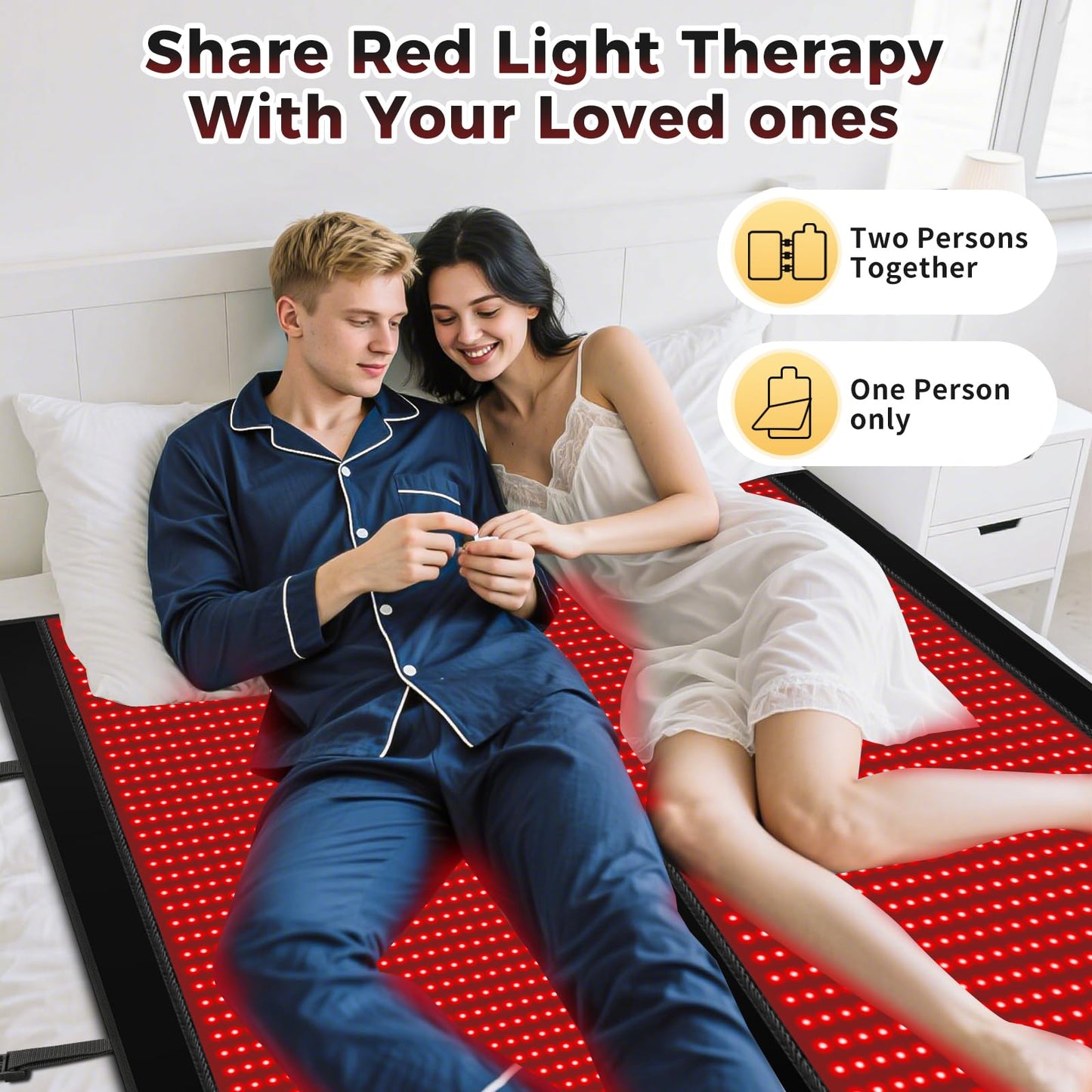 LITDUCK Body Red Light Therapy Mat, Eligible Red Light Therapy Blanket, 2in1 LEDs(660nm& 850nm), Premium Leather, Adjustable Timer & Intensity 36.3"*15.8" (2570leds)