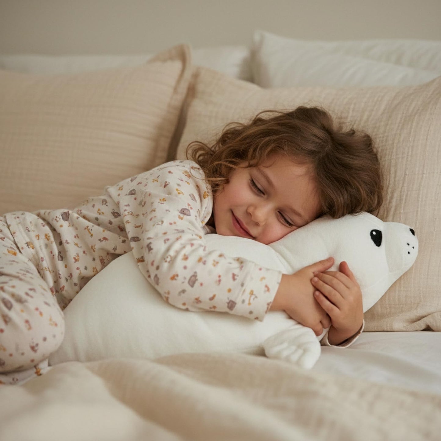 WEIGEDU Adorable White Baby Seal Plush Pillow – Soft Stuffed Animal Toy, Cuddly Hugging Body Pillow for Kids & Adults, 20" Arctic Ocean Seal Doll, Cute Sea Animal Plushie for Gifts & Decor