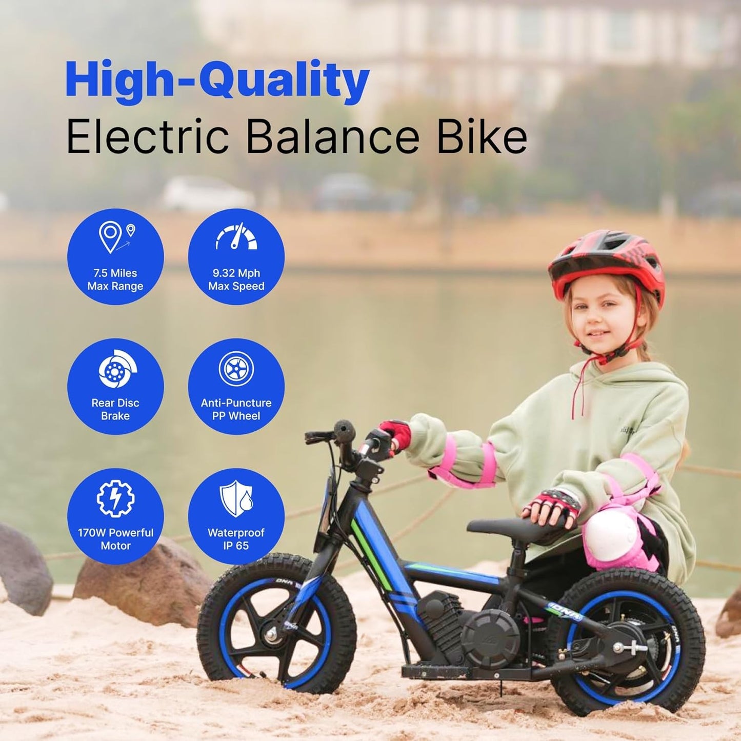 KOZRUNS Electric Dirt Bike for Kids 3-6, 170W Racing Experience Lightweight Motorcycle, New Aluminum Frame with 2 Power Modes, 24V Detachable Battery, 12 Inch Knobby Tires