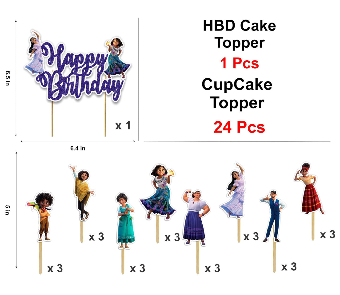 Encato Theme Birthday Party Supplies Set – Magical Inspired Decorations – Includes Banner, Cake Toppers, Tableware & More – Encato Party Décor Kit for Birthday, Baby Shower, or Family Celebrations