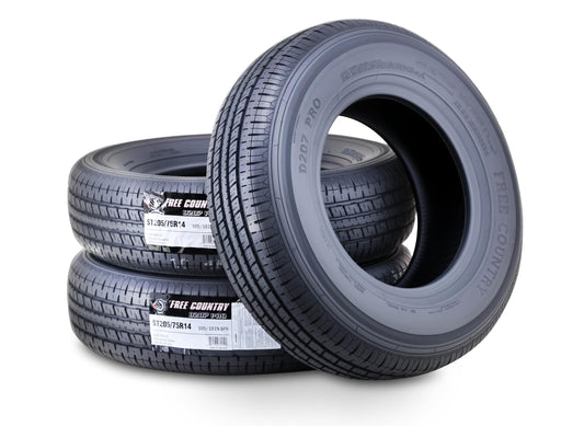 Grand Ride 3 Premium FREE COUNTRY Trailer Tires ST 205/75R14 / 8PR Load Range D Steel Belted w/Scuff Guard