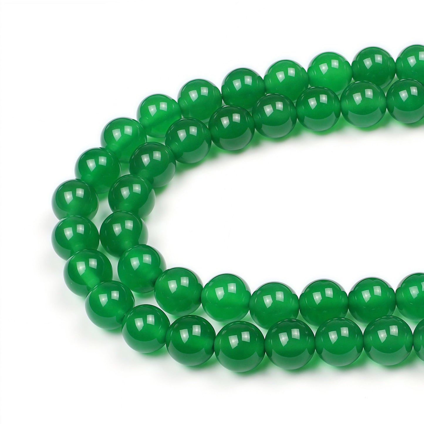 MJDCB 7A Natural Green Agate Beads Round Stone Loose Beads for Necklace Bracelet Charms Jewelry Making 15" (6mm)