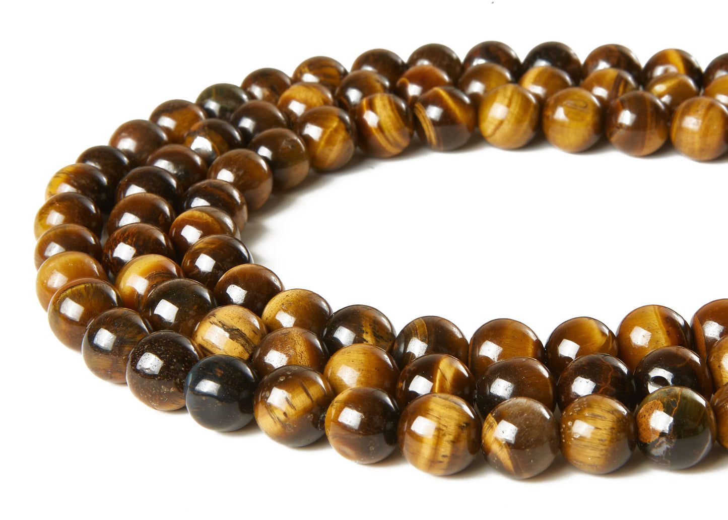 60pcs 6mm Yellow Tiger Eye Beads Natural Gemstone Beads Round Loose Beads for Jewelry Making