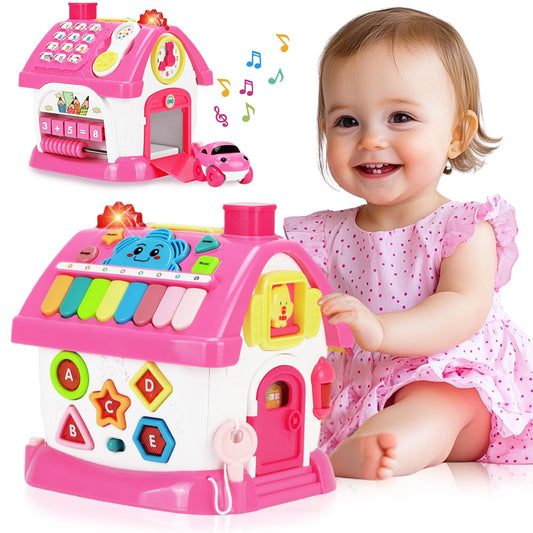 Toys for 1+ Year Old Girl Gifts: Montessori Musical Toddler Toys Age 1-2 - 8-in-1 Multi-Functional House Educational Baby Girl Toy 12-18 Months - First Birthday Gift for 1 2 Year Old Girls Boys Kids